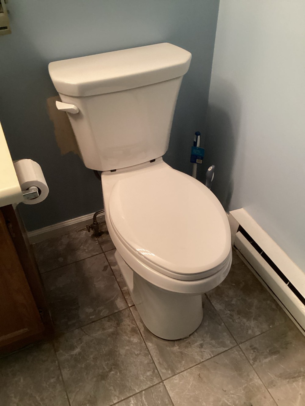New toilet installation
