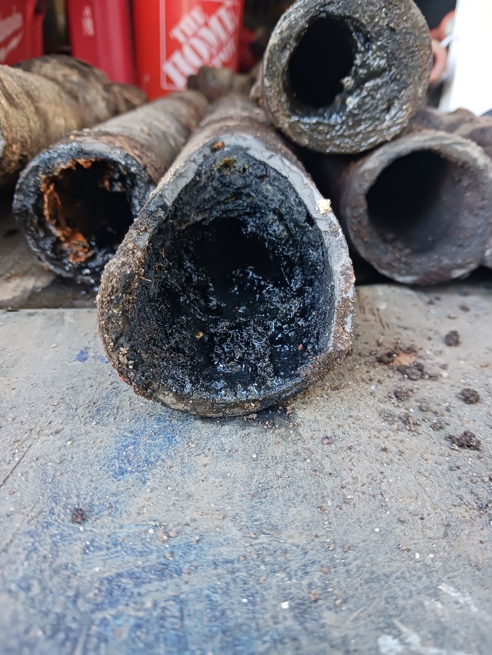 Old cast iron pipes
