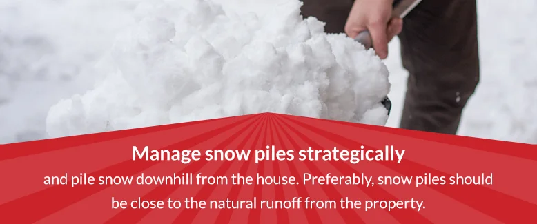 Manage snow piles strategically Manage snow piles strategically